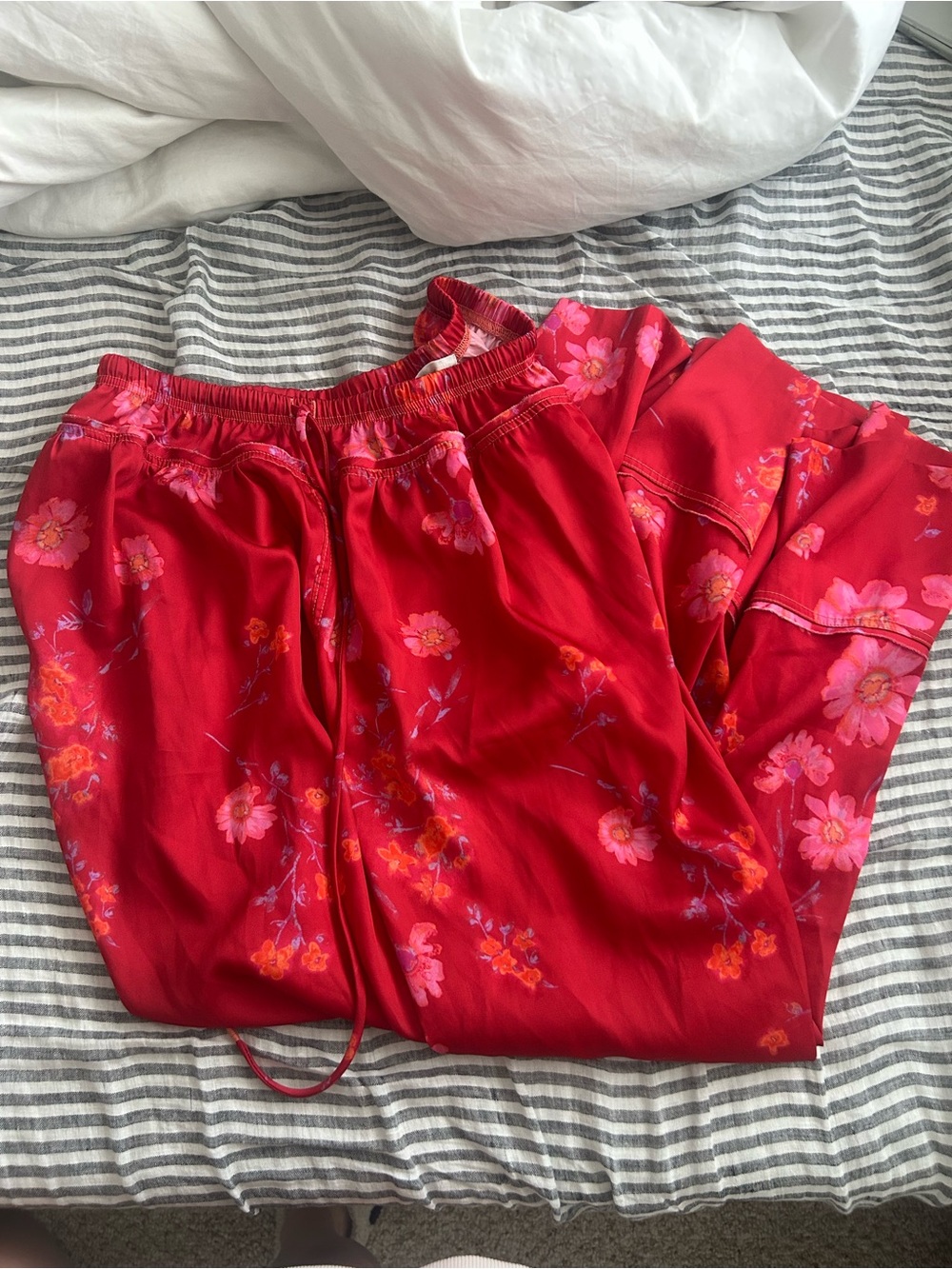 Free People floral wide leg satin sleep pajama pants